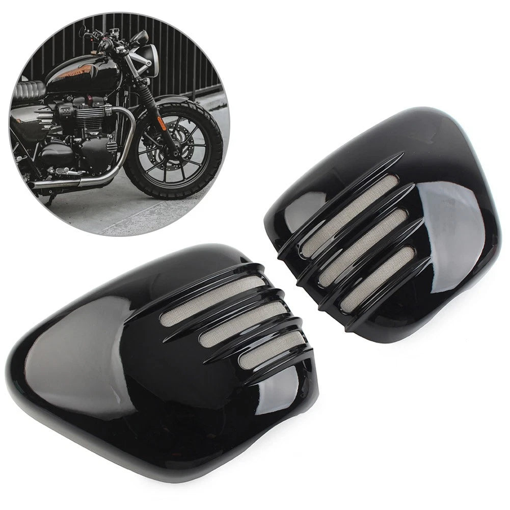 2 x Battery Side Covers Set for Triumph T120 2016-2020 Glossy Black