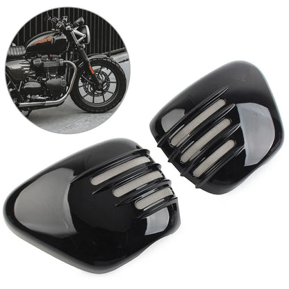 2 x Battery Side Covers Set for Triumph T120 2016-2020 Glossy Black