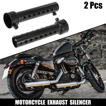 2 x 35mm Motorcycle Exhaust Silencer Exhaust Insert Muffler Pipe Black