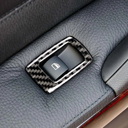 Carbon Fiber Window Switch Cover Trim fit For BMW 3 Series 320i 325i 2005-2012