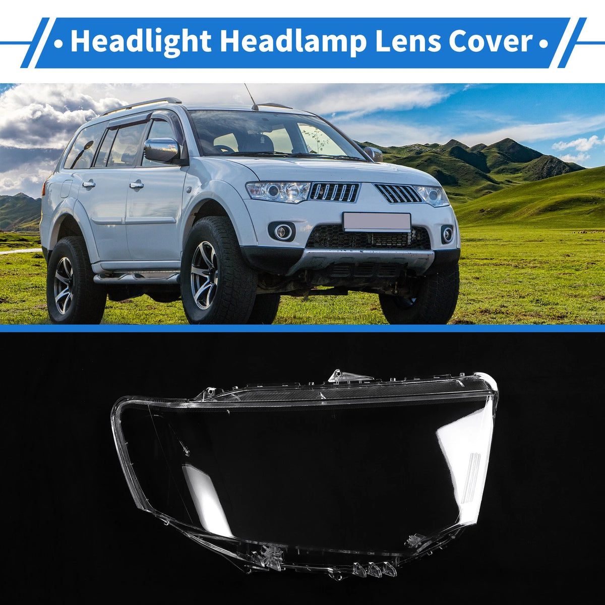 Front Right Headlight Lens Cover for Mitsubishi Pajero Sport (2013-2015)