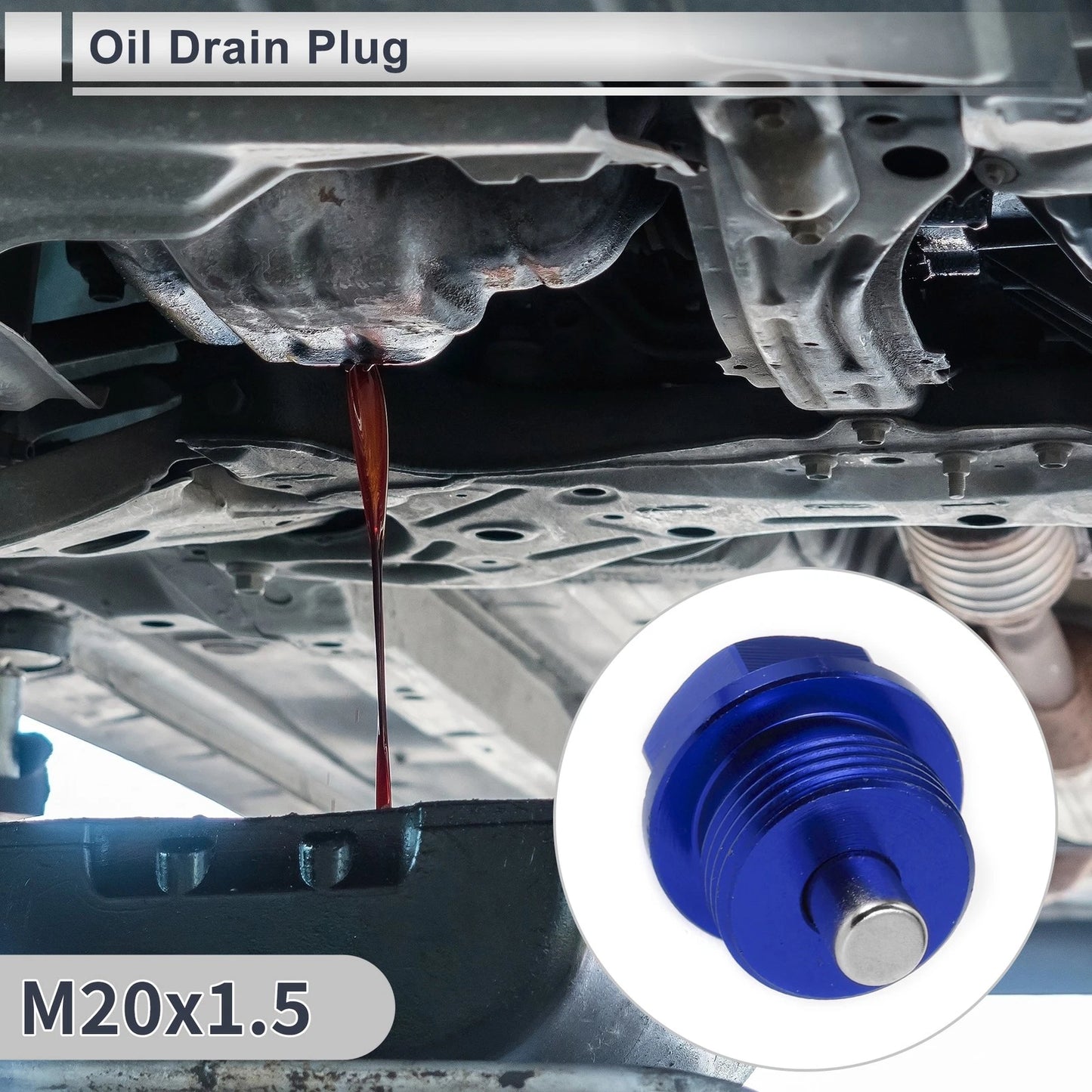 M20x1.5 Engine Oil Drain Plug with Gasket for Car, Motorcycle, Boat