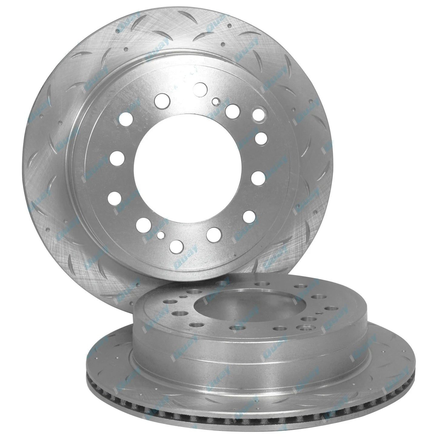 Rear Drilled Slotted Brake Rotors + Pads for Toyota Landcruiser 75 Series