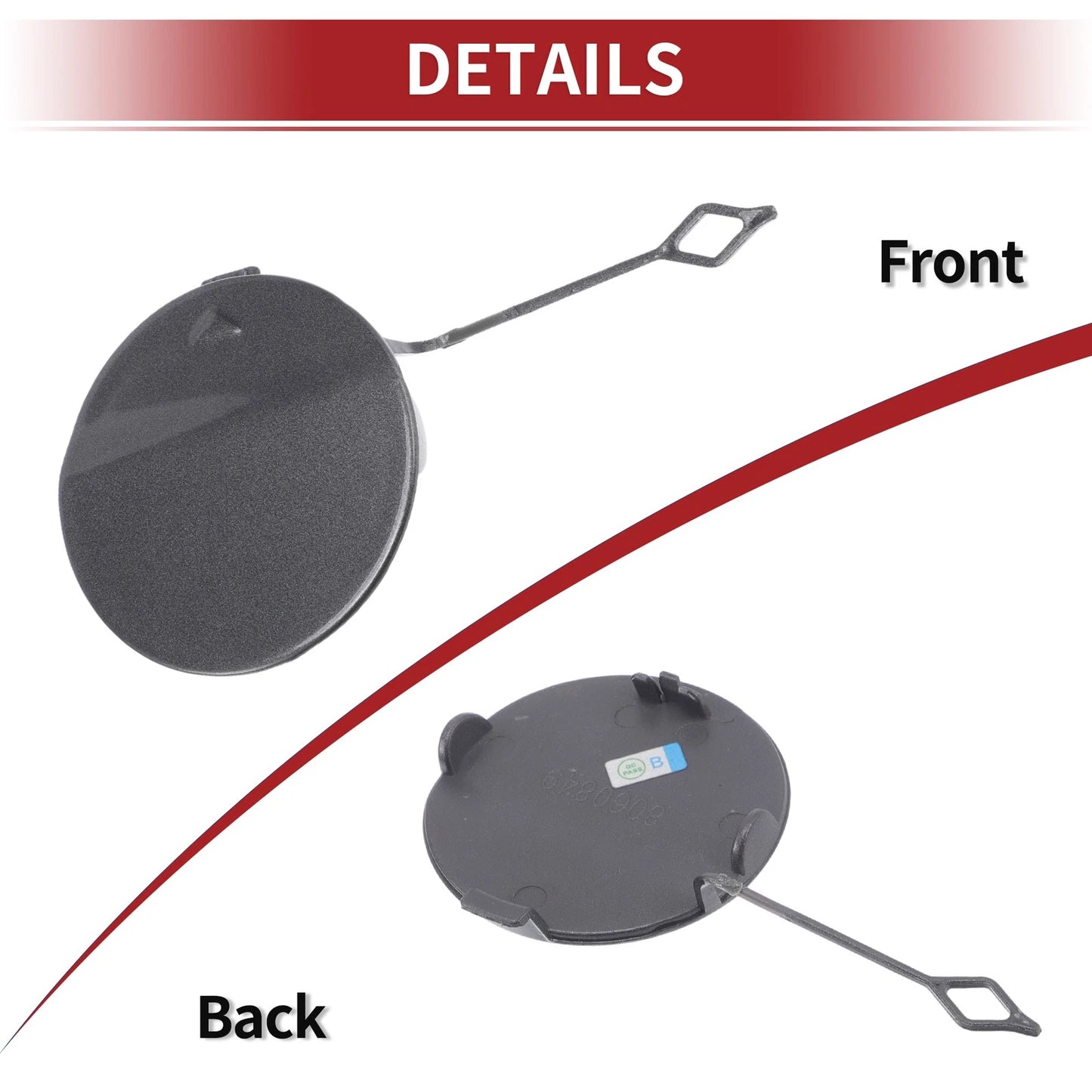 Rear Tow Hook Cover for BMW 428i (2014-2016) - Grey 1 Pcs
