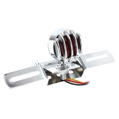 Chrome Retro Tail Brake Light & Rear License Plate Bracket for Honda