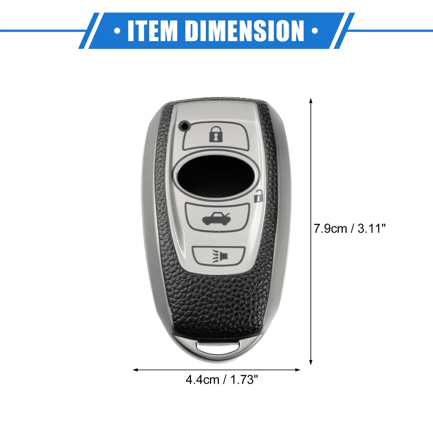 4 Button Smart Remote Key Shell for Subaru Ascent (2019-2022) TPU Silver