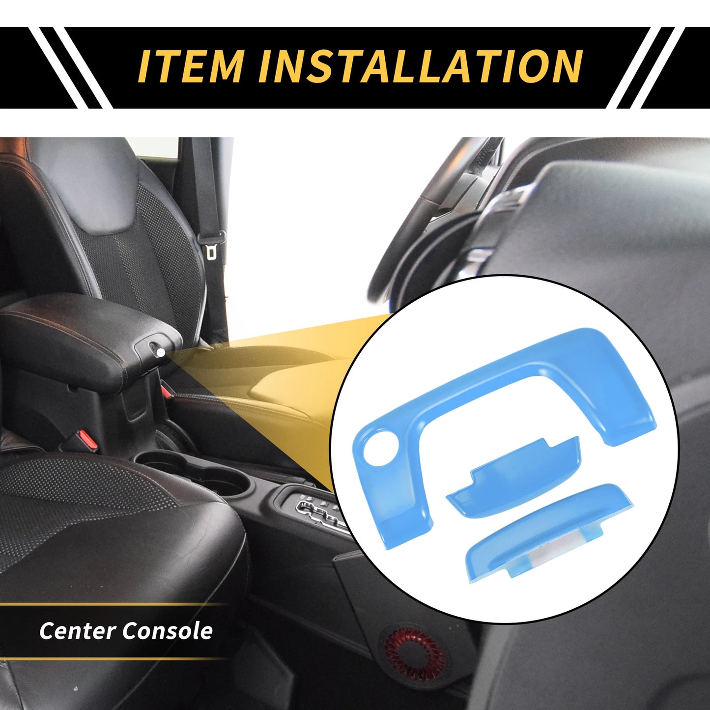 Light Blue Center Console Armrest Switch Button Cover for Jeep Wrangler (2018-2023)