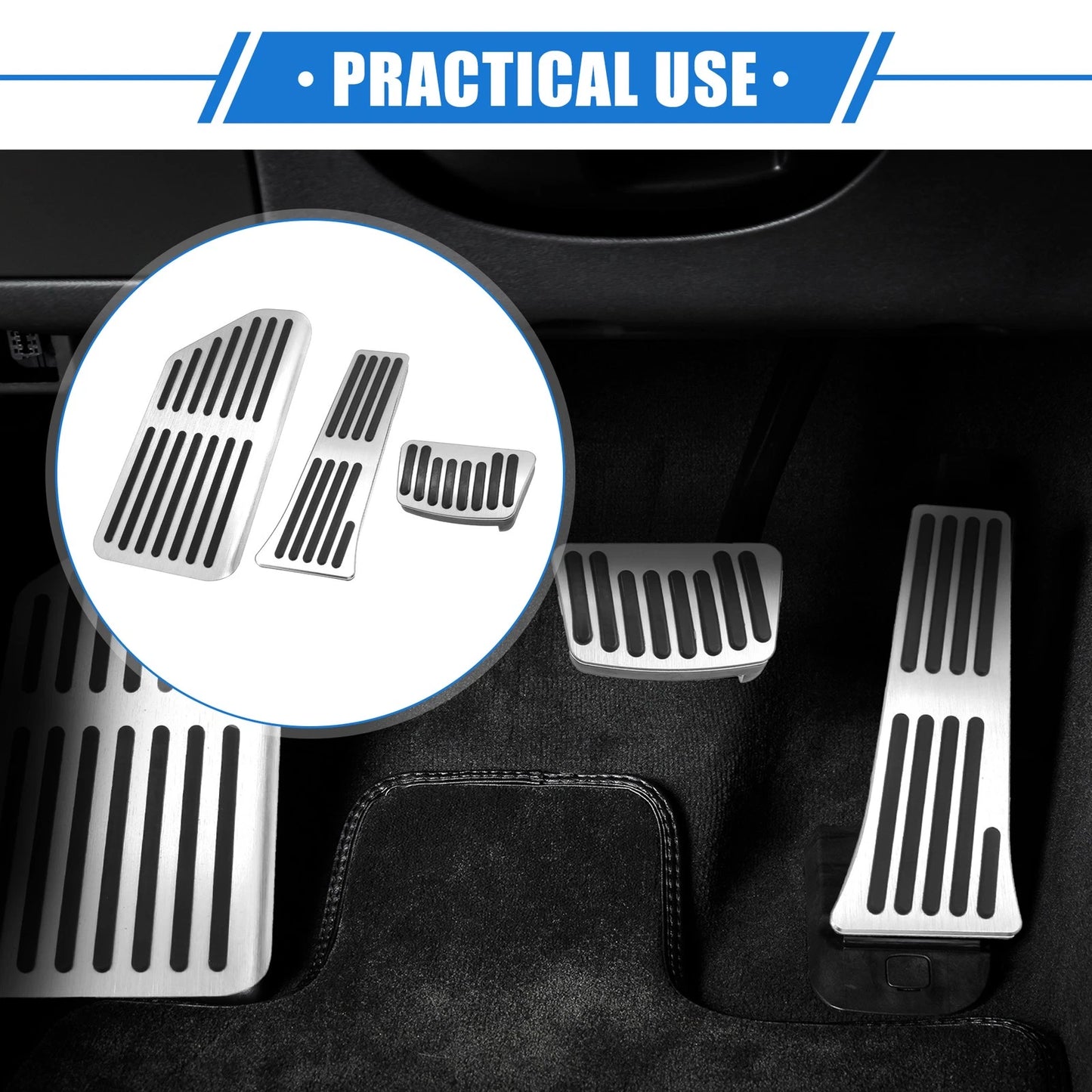 3 x Car Gas Accelerator Brake Foot Rest Pedals for Kia Carnival (2020-2023)