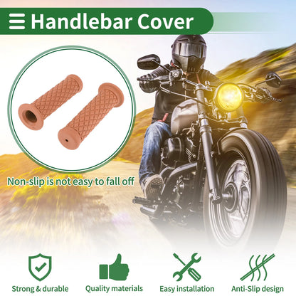 Grips / 7/8" 22mm / Hand Grips Rubber Coffee Color for Motorcycle
