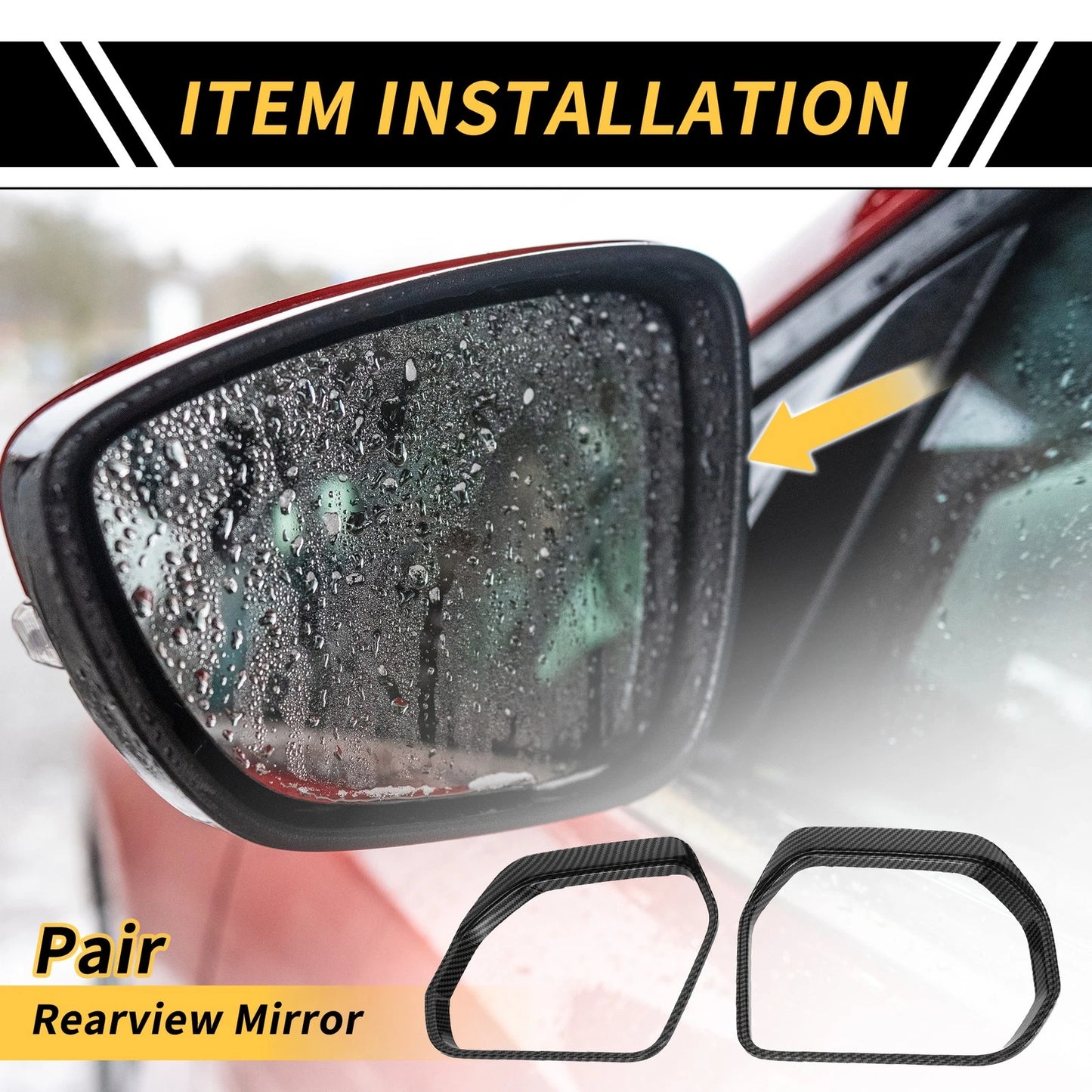 Carbon Fiber Rearview Mirror Eyebrow Trim for Toyota Tundra (2007-2023)
