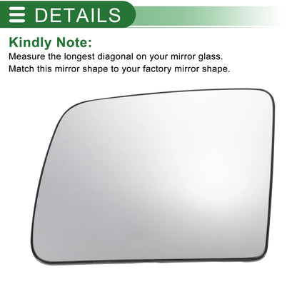 Left Side Upper White Convex Heated Mirror Glass for Ford Tourneo Connect