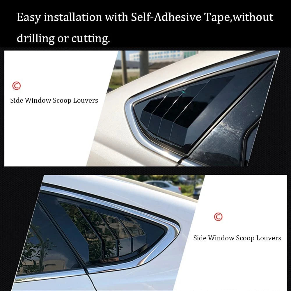 Rear Side Window Louvers Cover for Ford Fusion Mondeo (2013–2022)