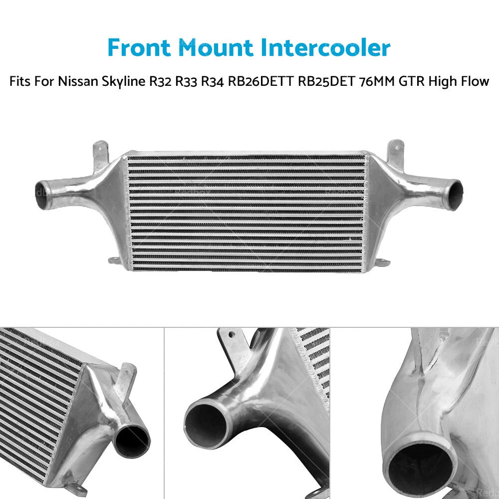 76mm High Flow Intercooler for Nissan Skyline R32 R33 R34 RB26DETT RB25DET