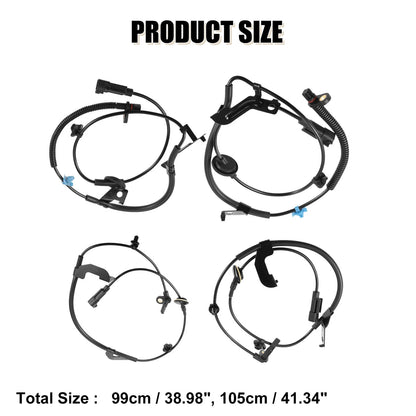 4 x ABS Wheel Speed Sensor Front Rear for Chrysler 200 (2011 - 2014)