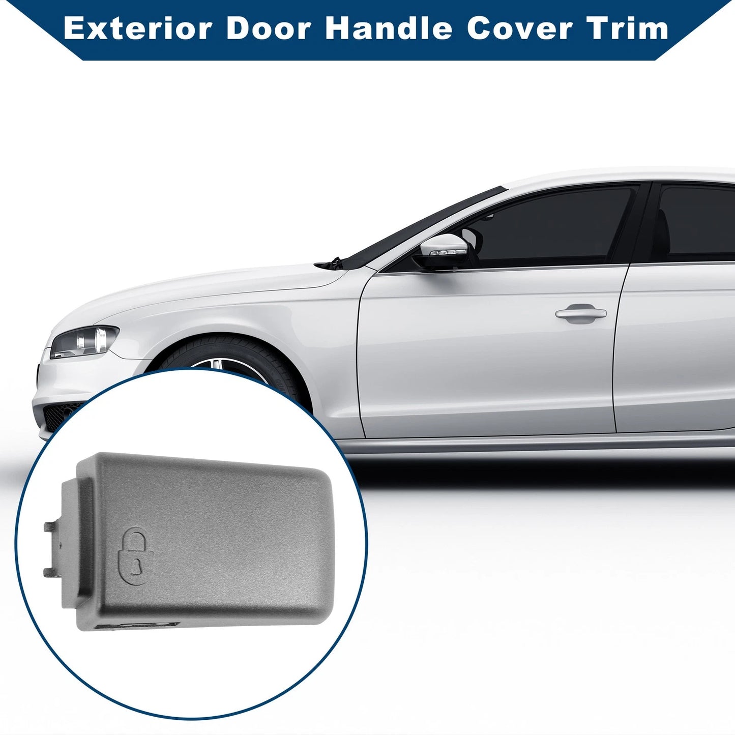 Matte Gray Exterior Door Handle Cover Trim for Land Rover LR4/Discovery 4