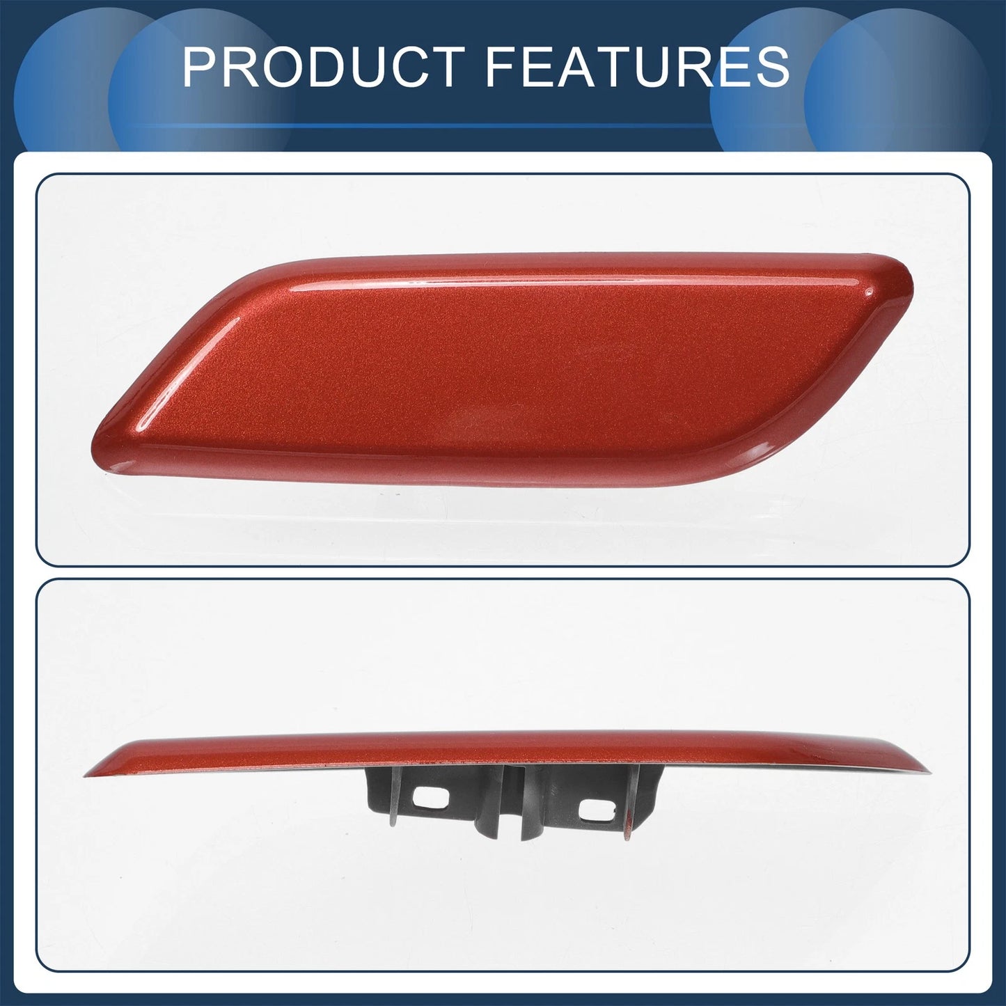 Front Left Washer Nozzle Cover for Honda Accord VIII 2011-2013 Red 1 Pcs