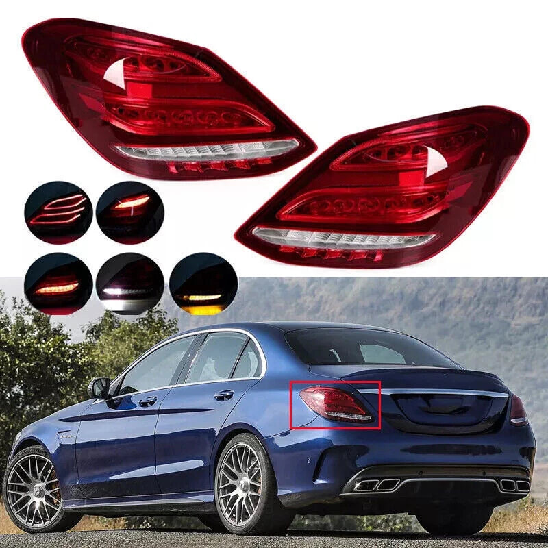Left & Right Tail Light for 2015-2018 Mercedes Benz W205 Sedan LED Lights