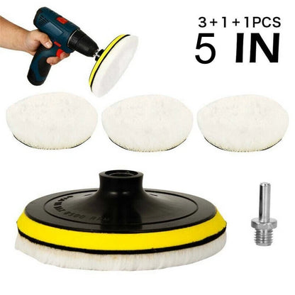 Mop Kit Polishing Pads for Car Polisher with Sticky Disc & Rod Soft Delicate