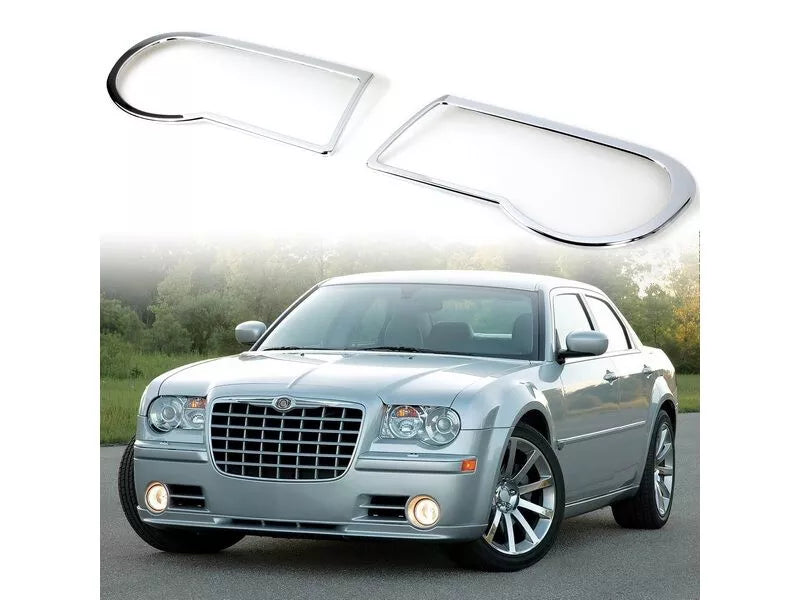 Head Light Bezel Cover Chrome Trim for Chrysler 300C (2005-2010)