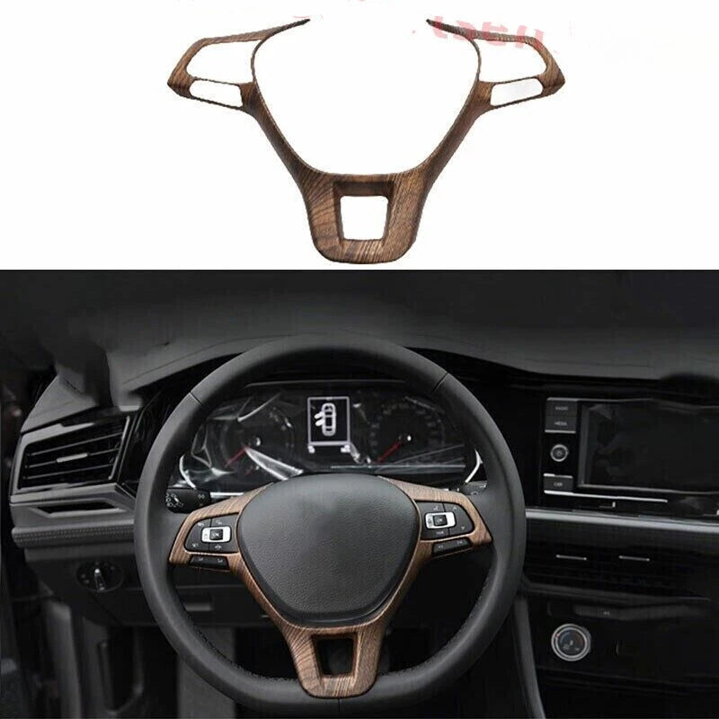 Wood Grain Steering Wheel Control Cover Trim Peach for VW Jetta Mk7 (2019–2024)
