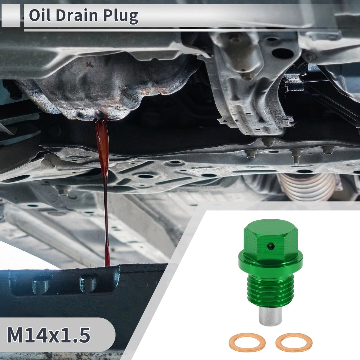1 Set M14x1.5 Engine Oil Drain Plug with Gasket for Car Motorcycle Boat