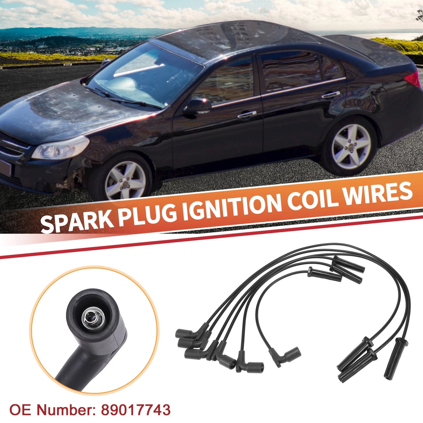 6 Pcs Spark Plug Wire Ignition Coil Cable for Chevrolet Impala (2006-2009)