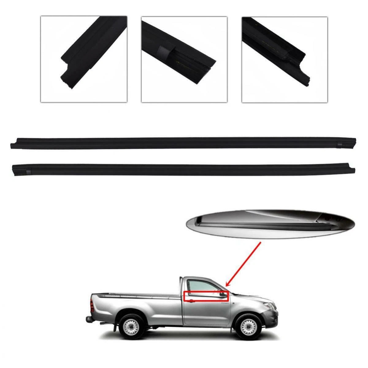 Outer Weatherstrip Door Belt Front Fits Toyota Hilux Vigo 2D KUN16 Ute 2005-15