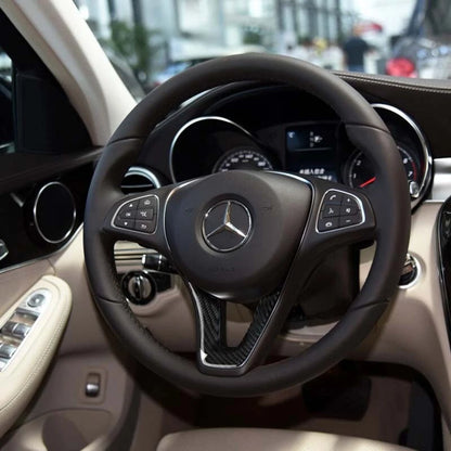 Carbon Fiber Steering Wheel Cover Sticker Trim For Benz W204 W205 W211 W203 C E
