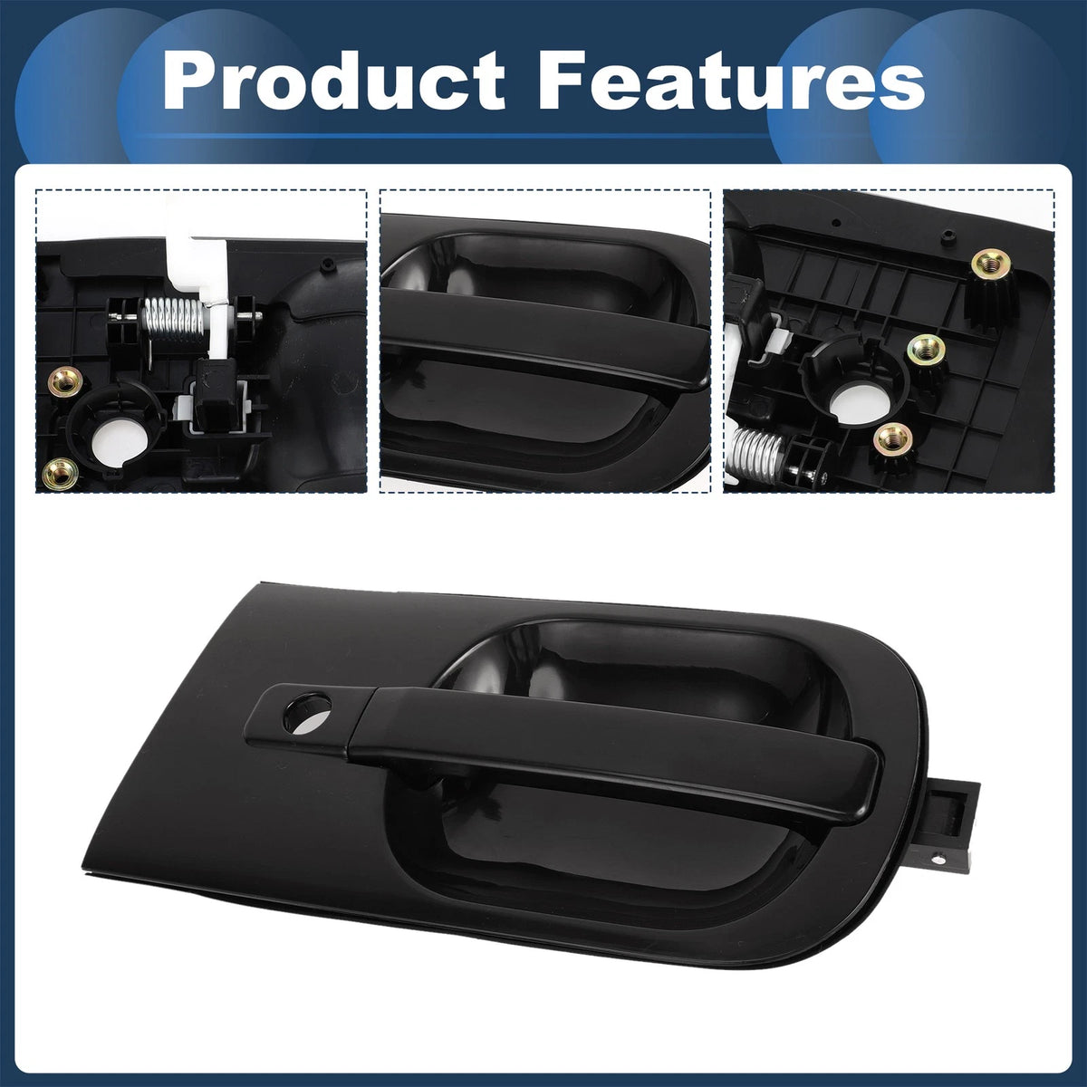 Front Left Exterior Door Handle for Hyundai H1 STAREX (2007-2009) Black 1 x