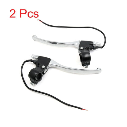2 x 22mm Silver Tone Aluminum Alloy Motorcycle Handlebar Brake Clutch Levers