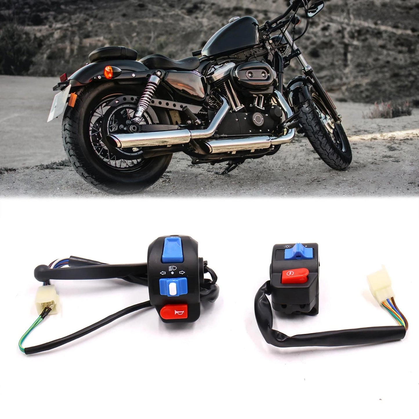 2 x / Handlebar Turn Signal Light ON/OFF Control Switch with wire / for GY6-125