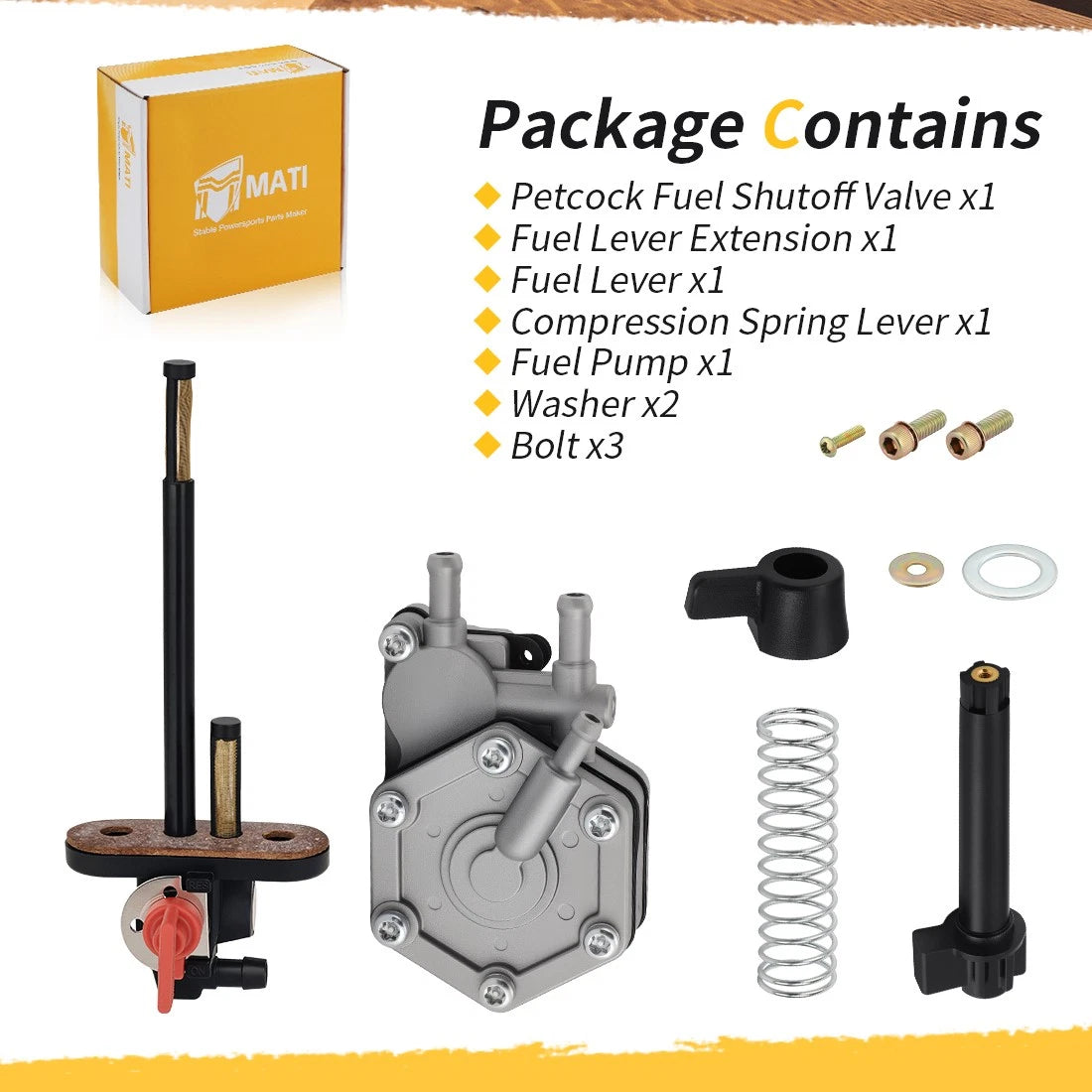Petcock Fuel Shutoff Valve + Pump with Lever for Polaris Scrambler 500