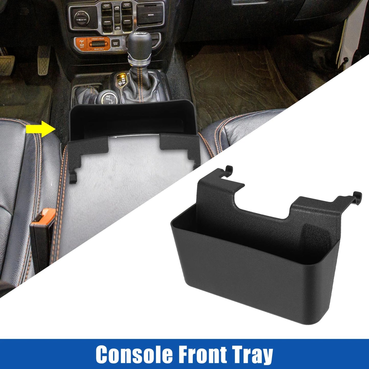 Armrest Storage Box for Jeep Wrangler Center Console Organizer Black (1987-1995)