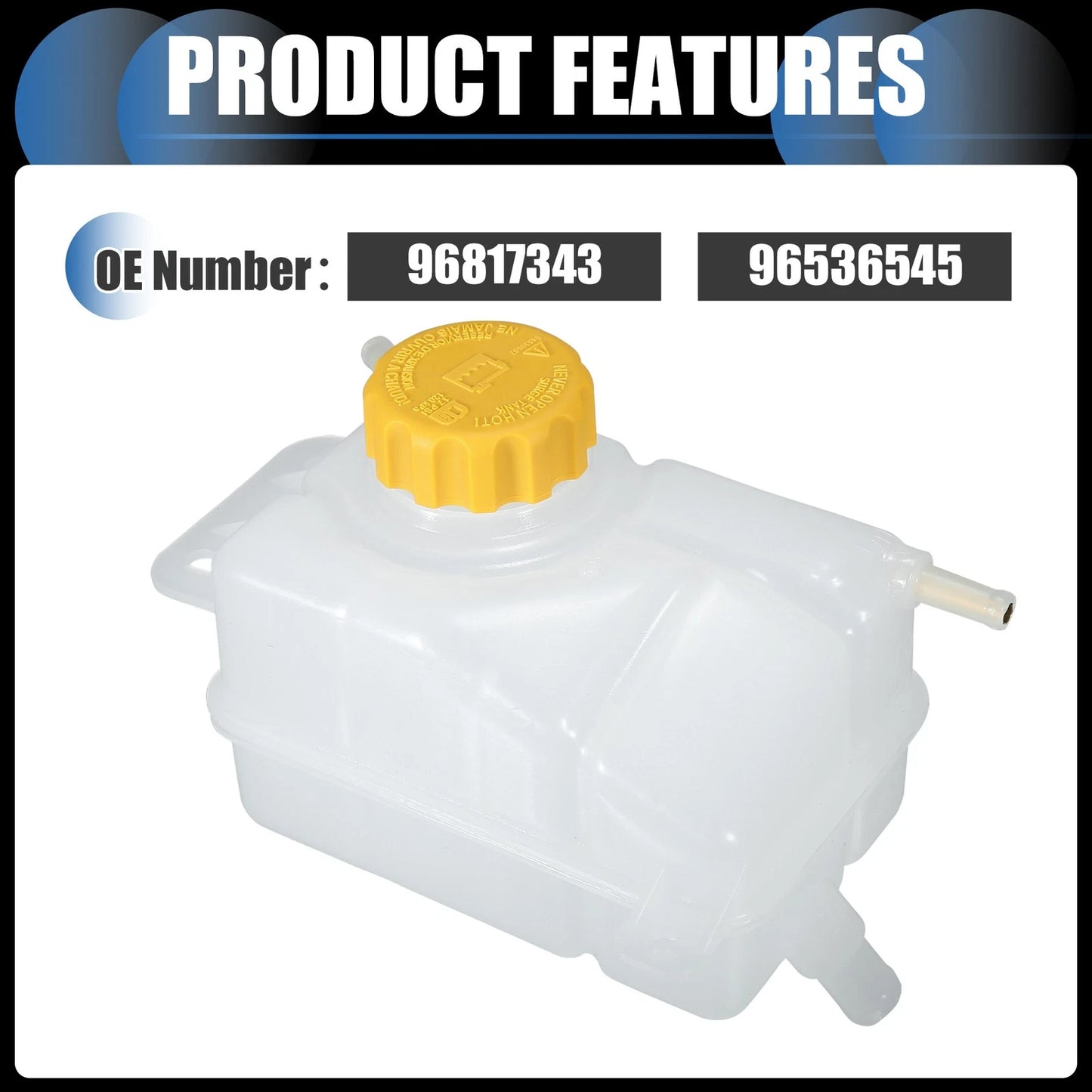 Set Coolant Expansion Overflow Tank with Cap for Chevrolet Aveo