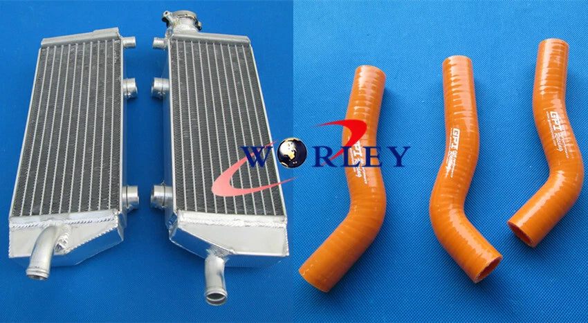 Aluminum Radiator & Blue Hose for KTM 250/450/505 SX-F/SXF (2007-2010)