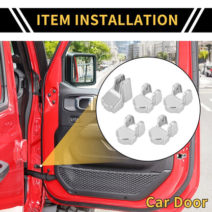 Door Limiting Cover Trim for Jeep Wrangler JL JLU (2018-2024) Silver Tone