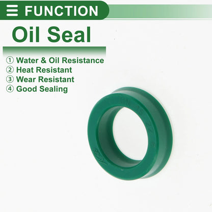 Oil Seal 15x22x6mm Rotary Shaft Seal TPU High Pressure Green 5 Pcs