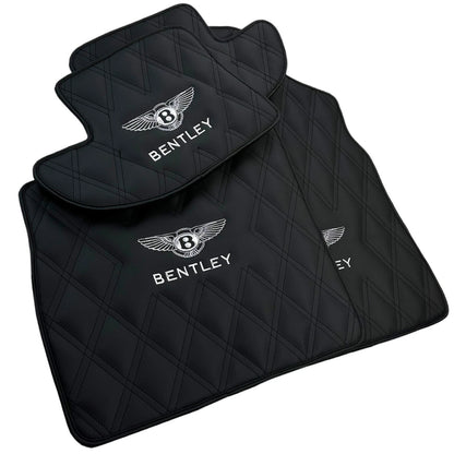 Black Leather Floor Mats for Bentley Continental GT (2004-2017) - Hand Made Set