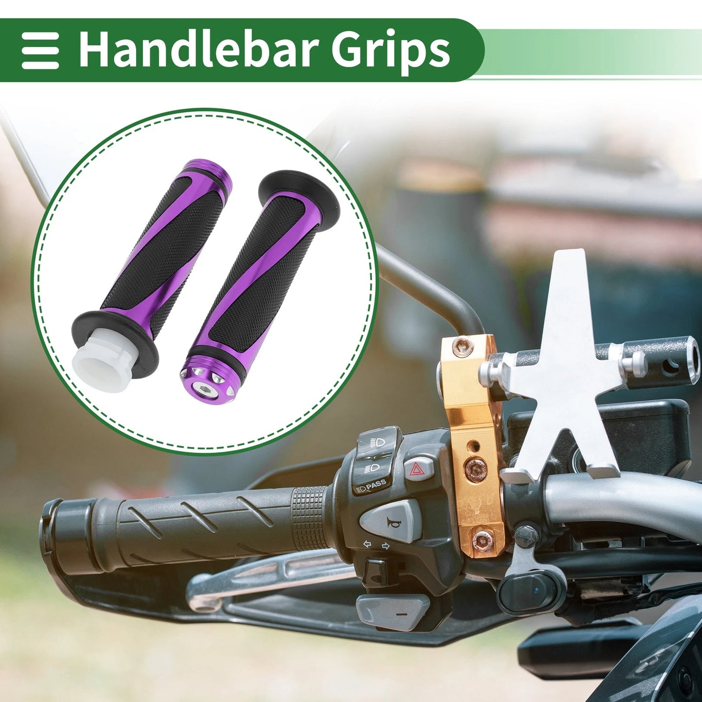 7/8" 22mm Hand Grips Cover Kit for Motorcycle Purple