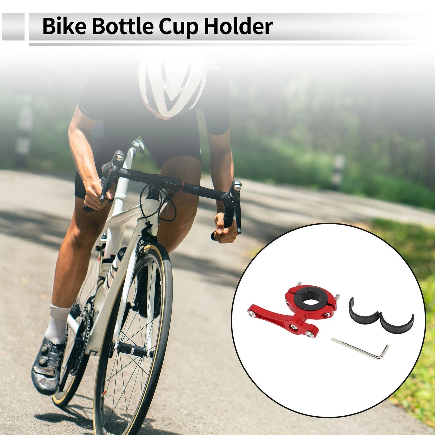 Drink Holder / Red Aluminum Water Bottle Cup for Motorcycle Bicycle Universal