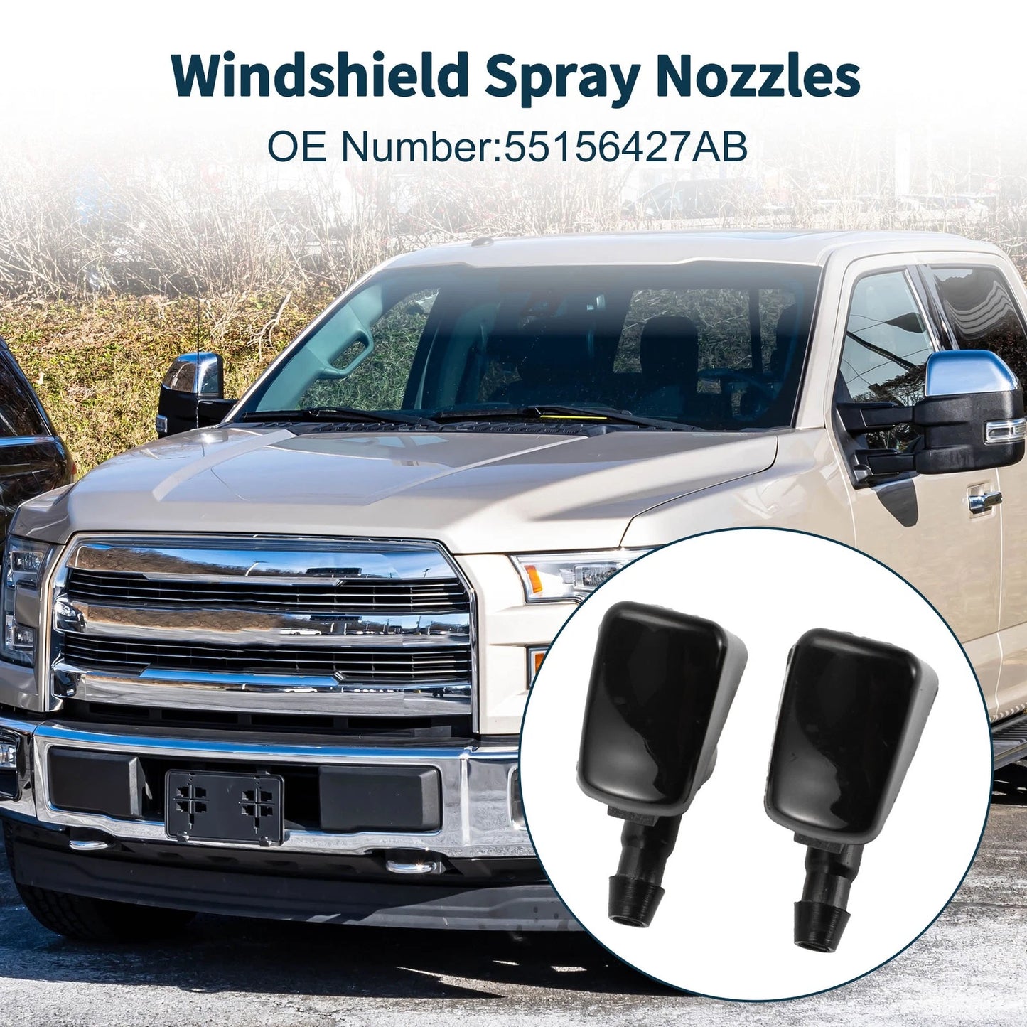 Windshield Washer Nozzle & Gasket, Fluid Hose for Jeep (2011-2018)