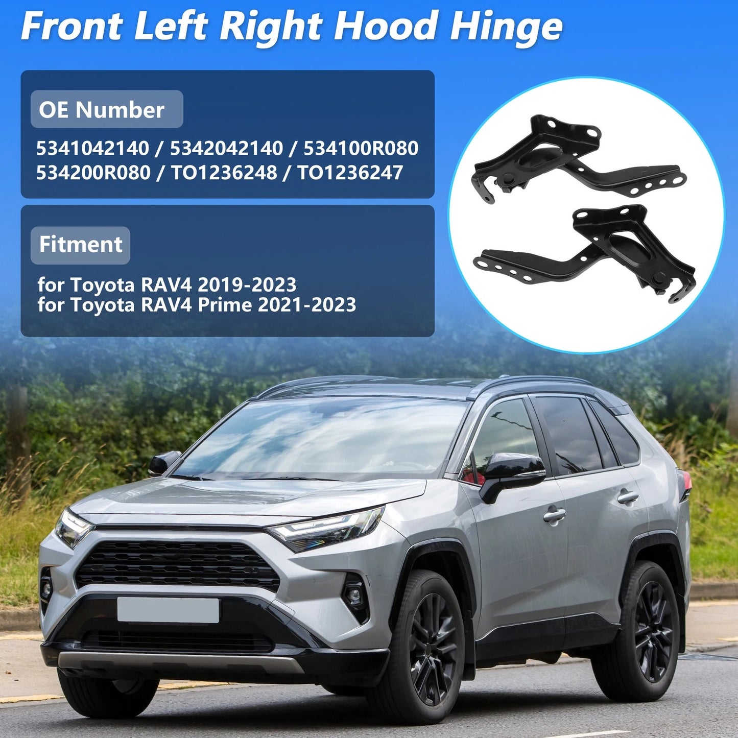 Hood Hinge for Toyota RAV4 2019-2023 ( No.5341042140, 5342042140)