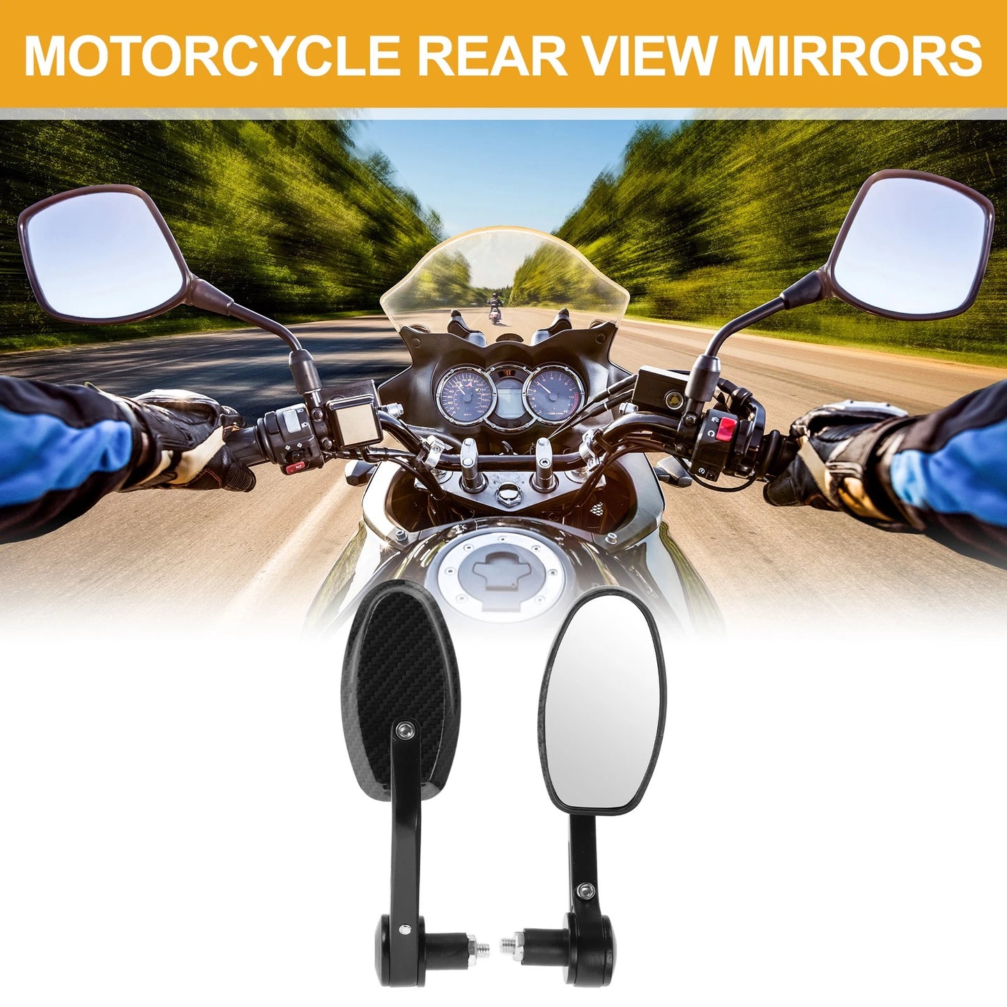 M8 Rear View Mirrors 1 set Handlebar Mirrors Black Aluminum for M8 Motorcycle