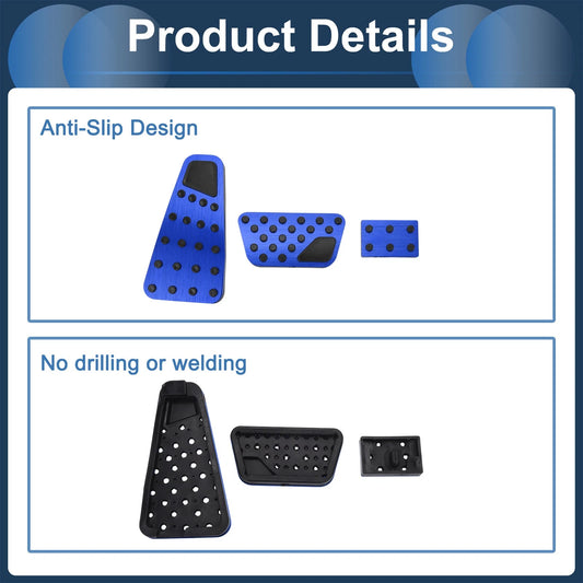 1 x Automatic Foot Pedal Covers for Dodge RAM 1500 (2010-2018) Blue