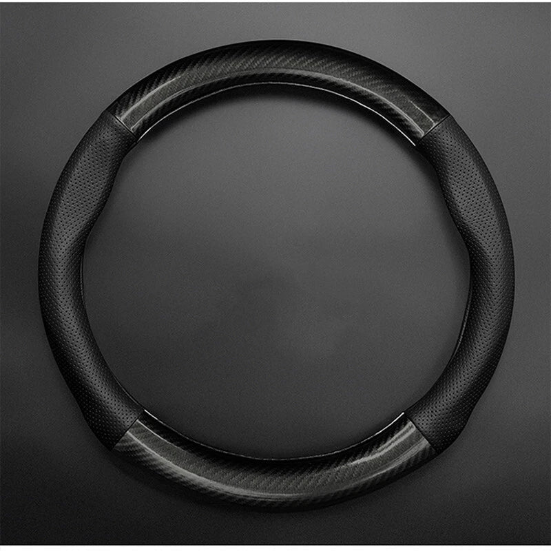 Carbon Fiber PU Leather Steering Wheel Wrap Cover for Tesla Model 3 (2017–2024)