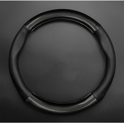Carbon Fiber PU Leather Steering Wheel Wrap Cover for Tesla Model 3 (2017–2024)