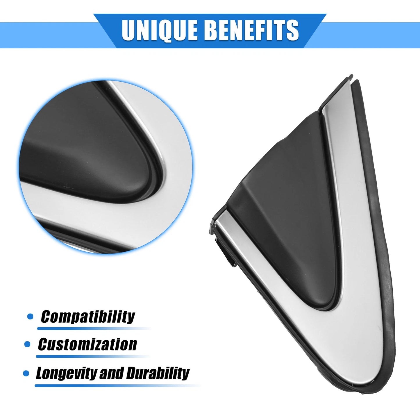 Front Right Side Door Mirror Flag Cover for Honda CR-V (2012-2016) Black