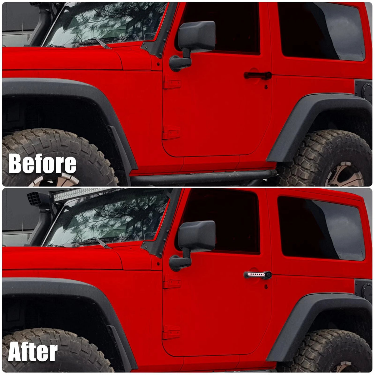 3 x Door Handle Insert Trim Covers for Jeep Wrangler 2 Door (2007-2018) Pink