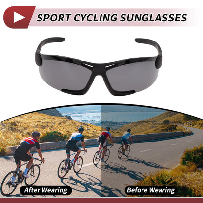 Motorcycle Riding Goggles Grey Lens Black Frame Cycling Sunglasses