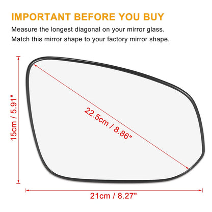 Right Side Heated Mirror Glass with Backing Plate for Toyota RAV4